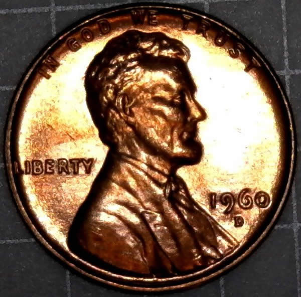 1960-D-Lincoln-Memorial-Cent-With-Die-Clash-On-Reverse-From-OBW-BU-Roll